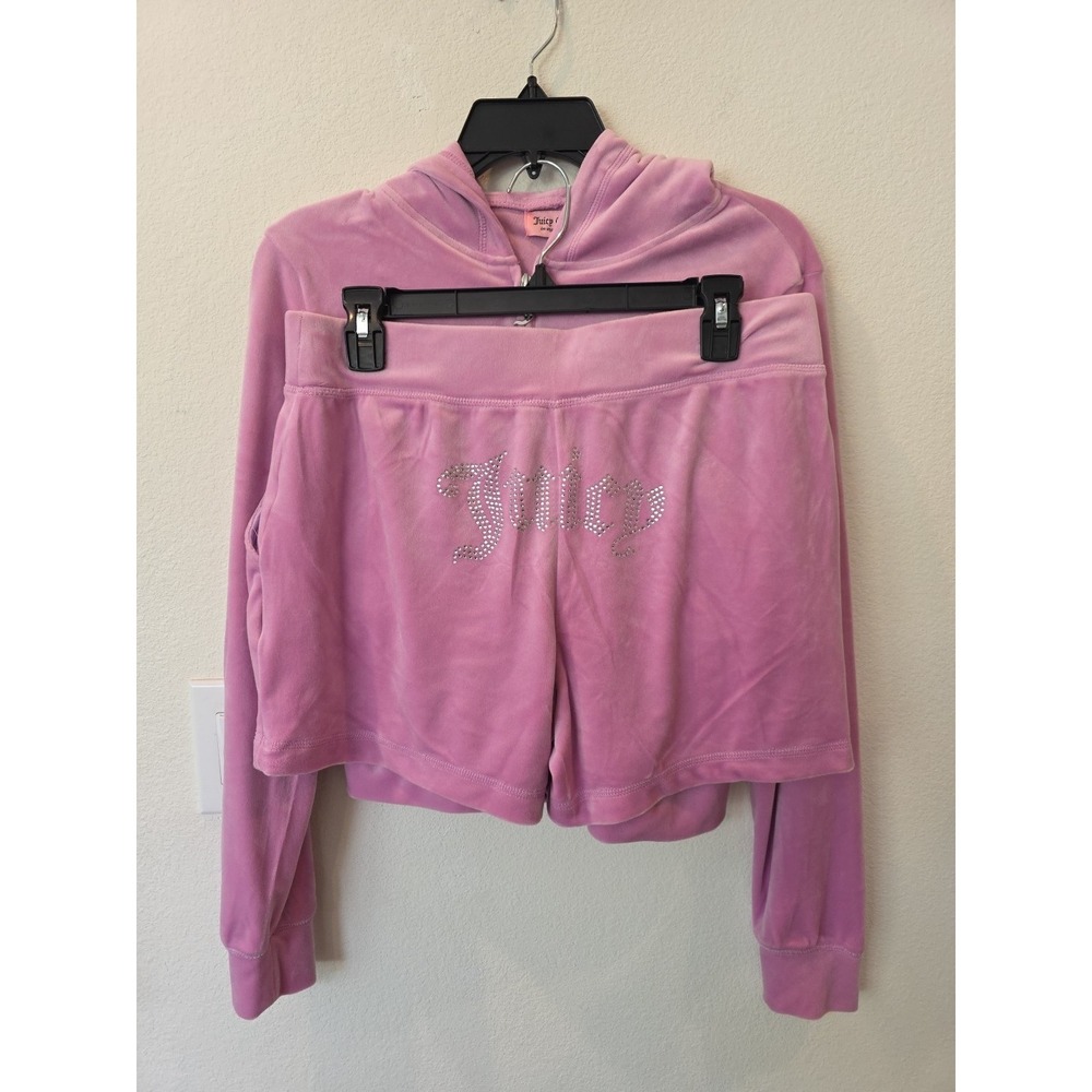 NWT Juicy Couture Velour Short Set Sz M Dewberry Pink Y2k Trap Streetwear Cutie
